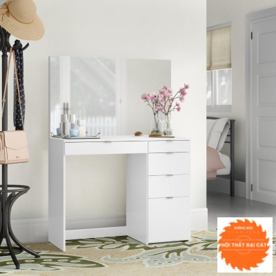 Bàn trang điểm gỗ trắng tiện dụng BTĐ035