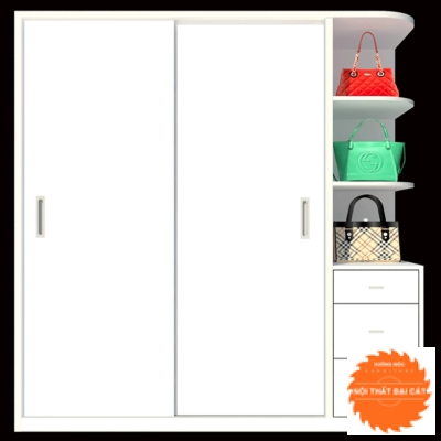 Tủ áo quần cửa lùa tone trắng TA055