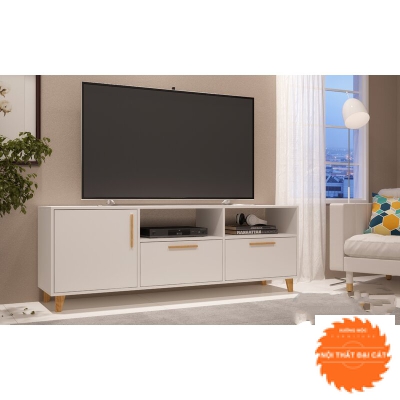 Kệ tivi trắng thiết kế các hộc tủ KTV157