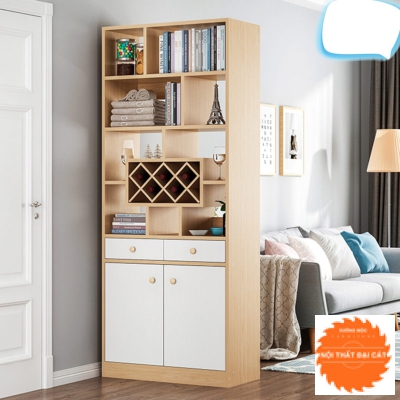 Tủ rượu đứng kết hợp kệ trang trí TR015