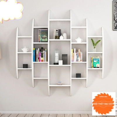 Kệ gỗ trang trí thiết kế hiện đại KTT017