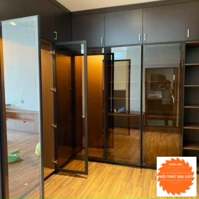 Tủ áo quần nhôm kính cường lực TANK069