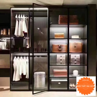 Tủ áo quần nhôm cánh kính cường lực TANK079