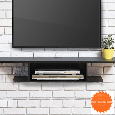 Kệ tivi treo tường gỗ đen đẹp KTV167