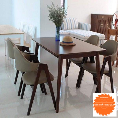 Bàn ăn gỗ 4 chân cao BA006