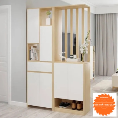 Tủ vách ngăn phòng khách kết hợp tủ giày VN010