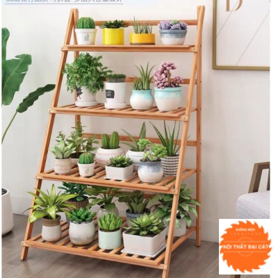 Kệ gỗ để hoa trang trí ban công TTBC011