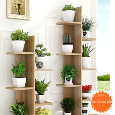 Trang trí ban công bằng kệ gỗ TTBC014