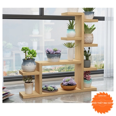 Kệ gỗ nhiều tầng trang trí ban công TTBC022