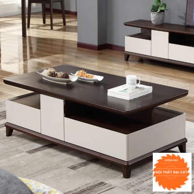 Bàn sofa gỗ màu đen trắng BS024