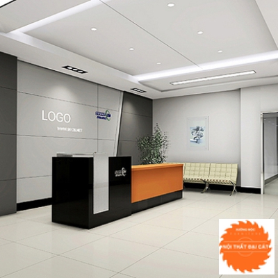 Vách logo quầy lễ tân MS001