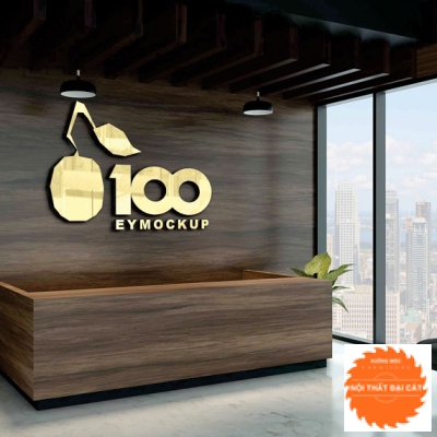Vách logo cho quầy lễ tân MS005
