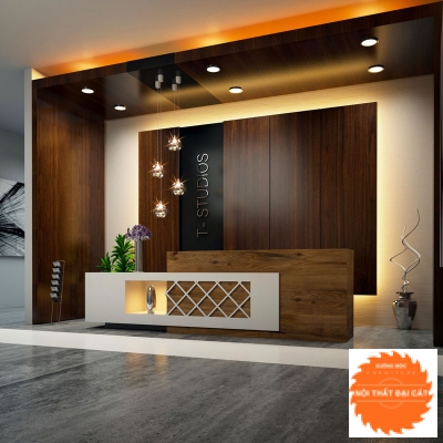 Vách logo cho quầy lễ tân MS0015