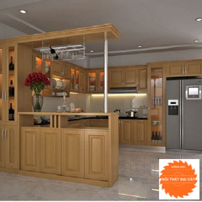 Tủ bếp kết hợp quầy bar ĐB005