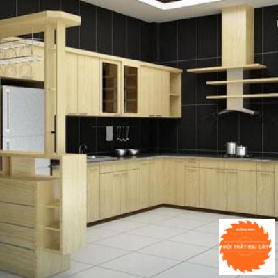 Thiết kế tủ bếp có quầy bar ĐB008