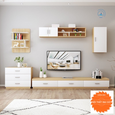 Kệ tivi kết hợp tủ, kệ trang trí KKH003