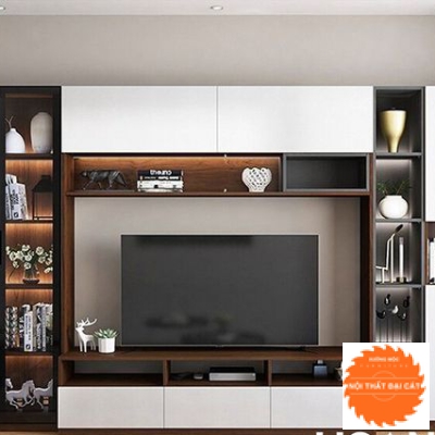 Tủ kệ tivi kết hợp tủ rượu, kệ trang trí KTV011