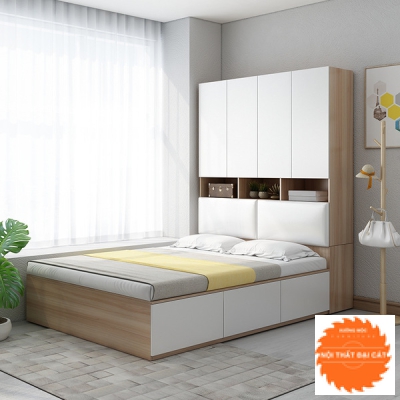Giường ngủ thiết kế liền tủ áo quần G033
