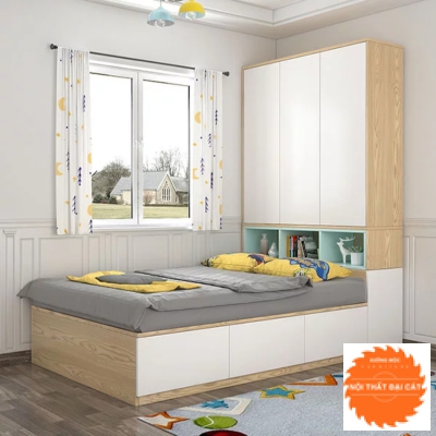 Giường ngủ liền tủ áo quần nhỏ gọn G035