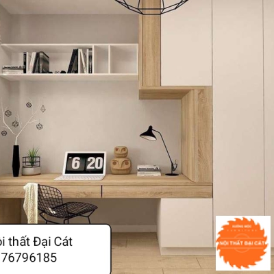 Tủ áo quần kết hợp bàn làm việc đẹp TA120