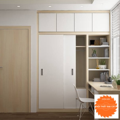 Tủ áo quần cửa lùa kèm bàn làm việc TA125