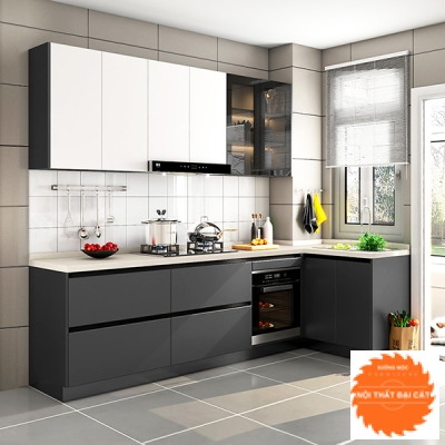 Tủ bếp thiết kế tone đen TB0054
