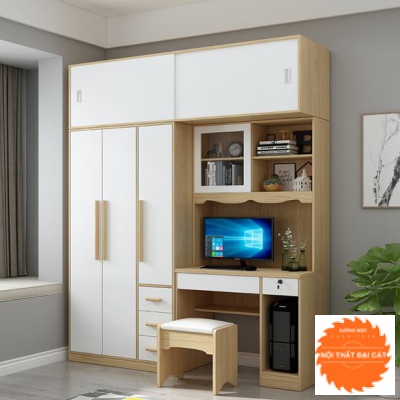 Tủ áo quần thiết kế kèm bàn làm việc TA154