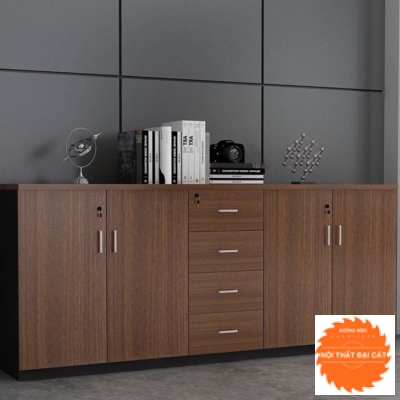 Tủ hồ sơ tone gỗ nâu đậm THST030