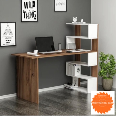Bàn làm việc kết hợp kệ thiết kế đẹp BLV097