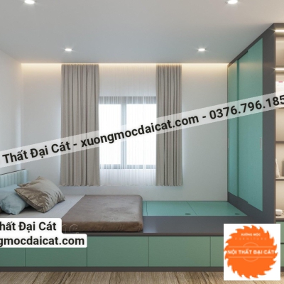 Giường ngủ kết hợp tủ áo quần G098