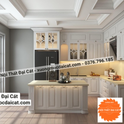 Tủ bếp gia đình thiết kế cổ điển TB0124