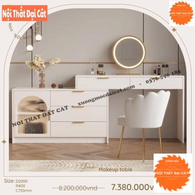 Bàn trang điểm gương tròn hiện đại BTĐ116