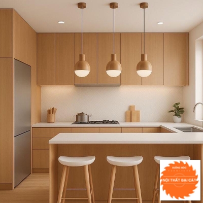 Tủ bếp gỗ hiện đại TB0160