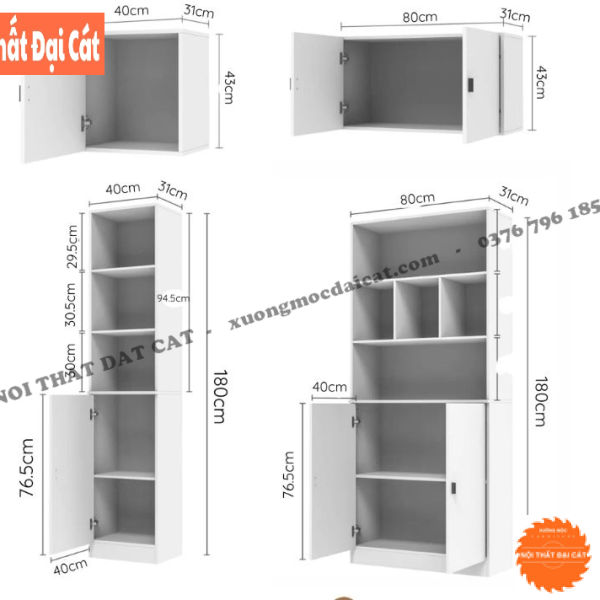 Tủ sách - tủ trang trí gia đình KS216