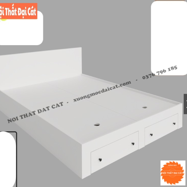 Giường ngủ gỗ có 2 hộc kéo G114