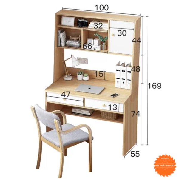Bàn học - bàn làm việc gỗ BH016