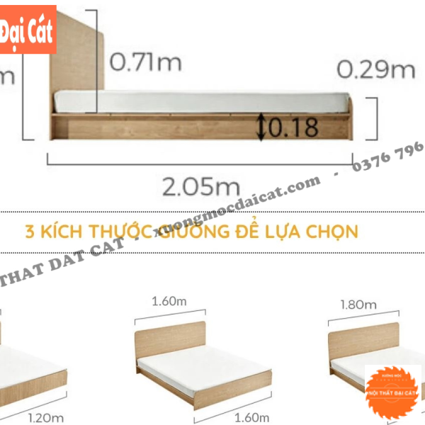 Giường ngủ bệt phong cách Nhật G134