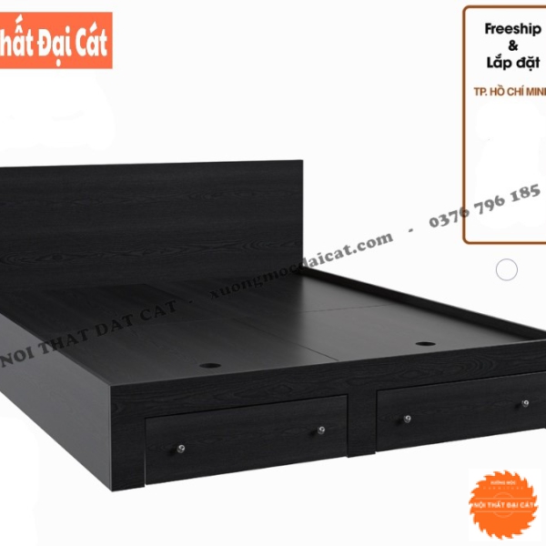Giường ngủ gỗ có 2 hộc kéo G114