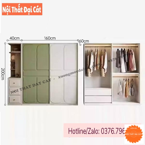 Tủ áo quần thiết kế hiện đại TA471