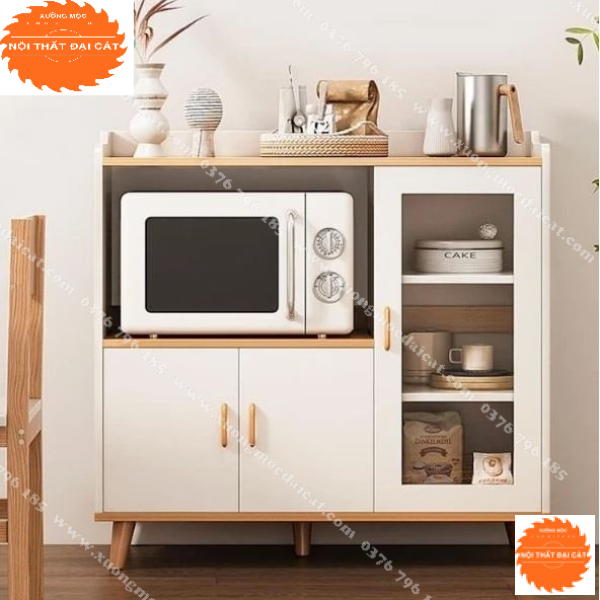 Tủ bếp thiết kế cánh trắng thân gỗ đẹp TBN048