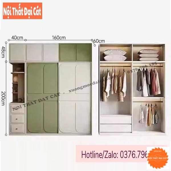 Tủ áo quần thiết kế hiện đại TA471