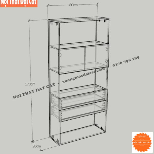 Kệ sách gỗ thiết kế hiện đại KS201