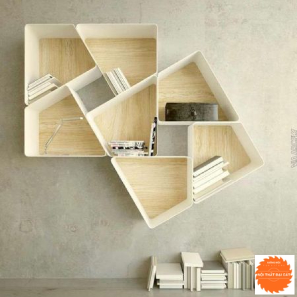 Kệ trang trí treo tường bằng gỗ KTT075