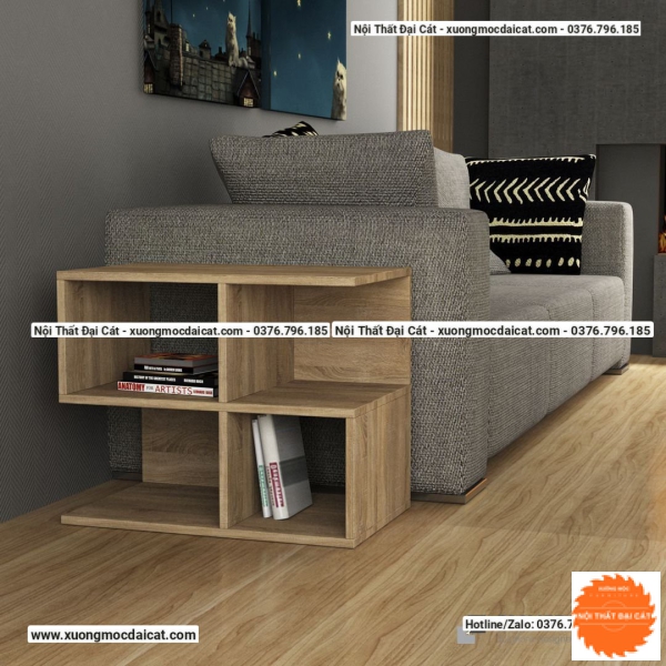 Bàn gỗ cạnh sofa thiết kế hình chữ thập BGS015