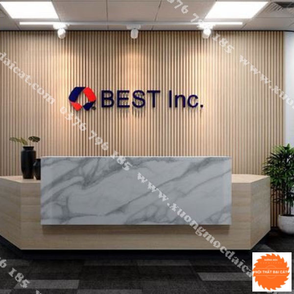 Vách logo cho quầy lễ tân MS0032
