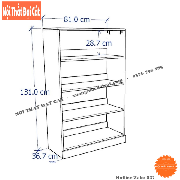 Kệ gỗ trưng bày 4 tầng nhỏ KG033