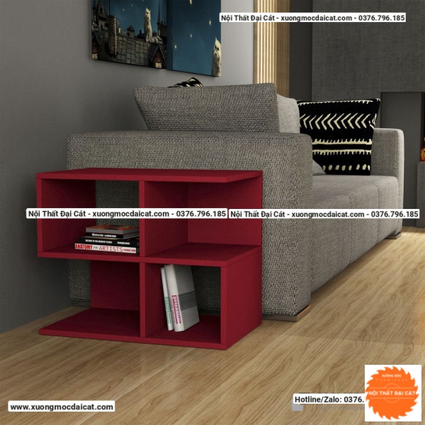 Bàn gỗ cạnh sofa thiết kế hình chữ thập BGS015