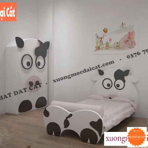 Giường ngủ hình bò sữa dễ thương GTE032
