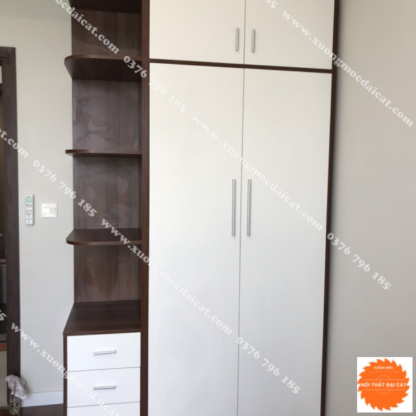 Tủ áo quần thiết kế kèm kệ TA208