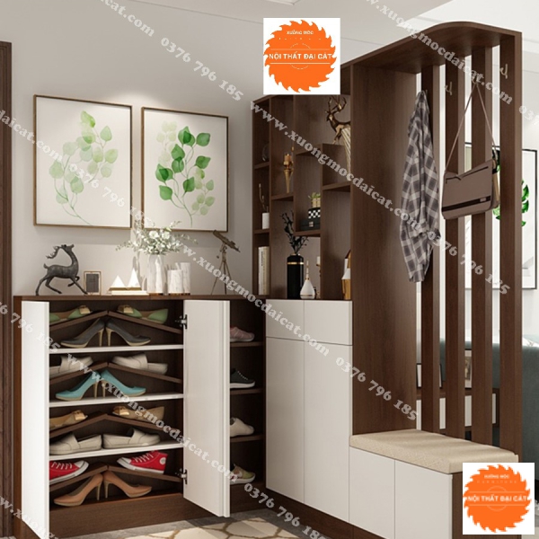 Tủ giày kết hợp vách ngăn phòng khách TG173